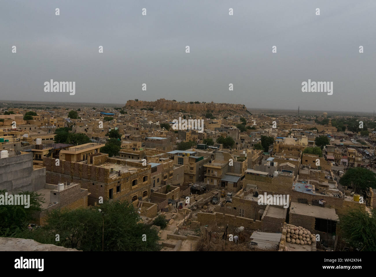 Anzeigen von Jaisalmer Fort und der Stadt, Rajasthan Stockfoto
