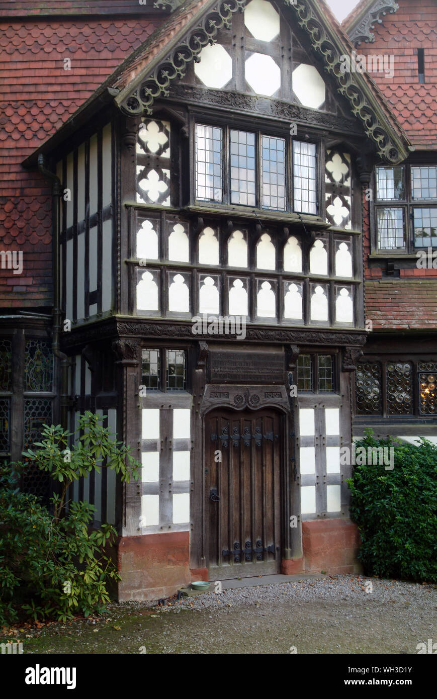 Wightwick Manor, einem viktorianischen Haus in der Kunst & Kunsthandwerk Stil, formal von Geoffrey Mander MP besessen. Stockfoto