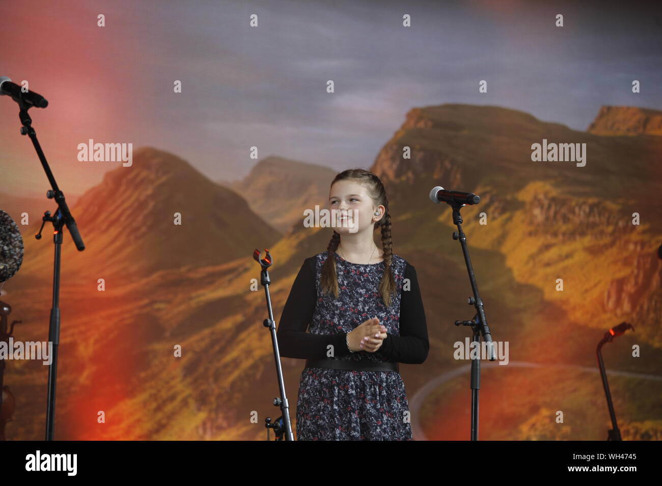 Angelo und Kira Harms, Joseph Ewan Gregor Walter, Gabriel, Wilhelm Emanuel, Helen Josephine und Maria Emma KELLY Konzert Kulturbrauerei Görlitz Stockfoto