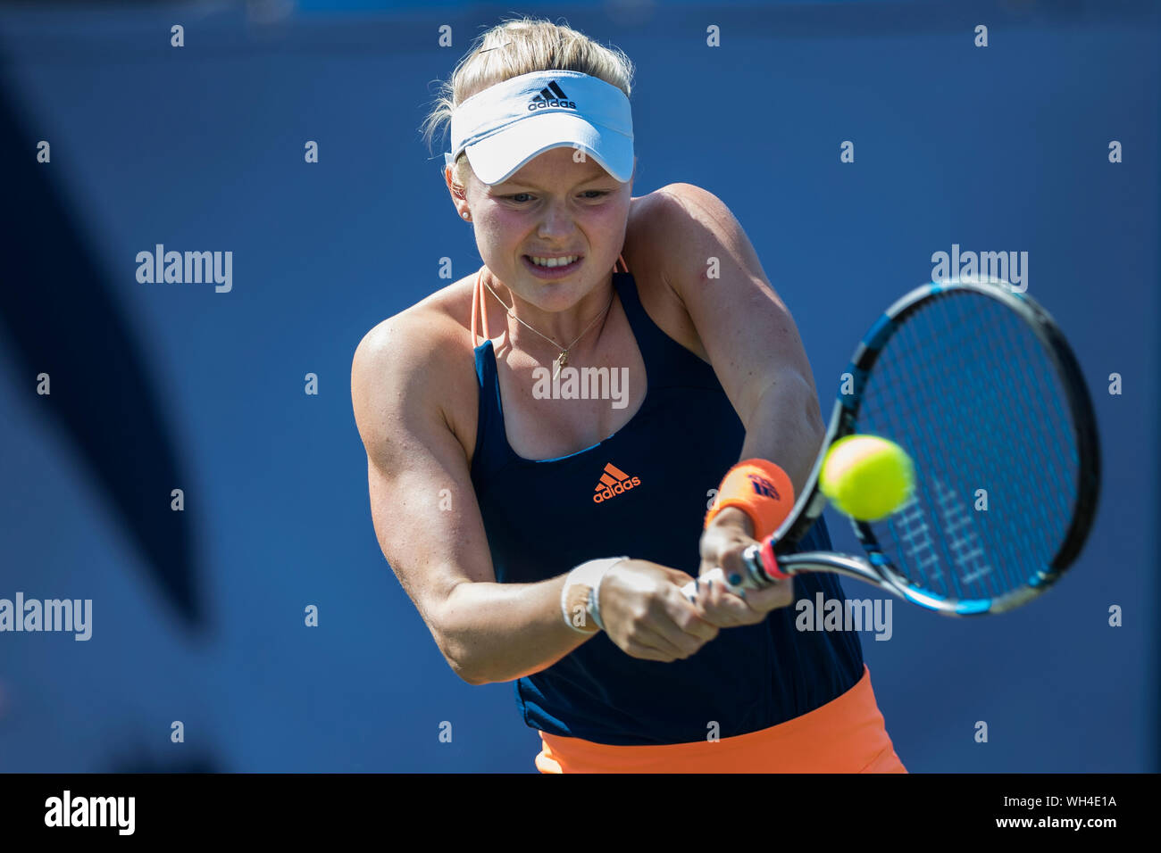 Aegon International 2017, Eastbourne, England, Harriet Dart von Großbritannien in Aktion gegen Francesca Schiavone von Italien. Freitag, 23, Juni, 2017 - Stockfoto