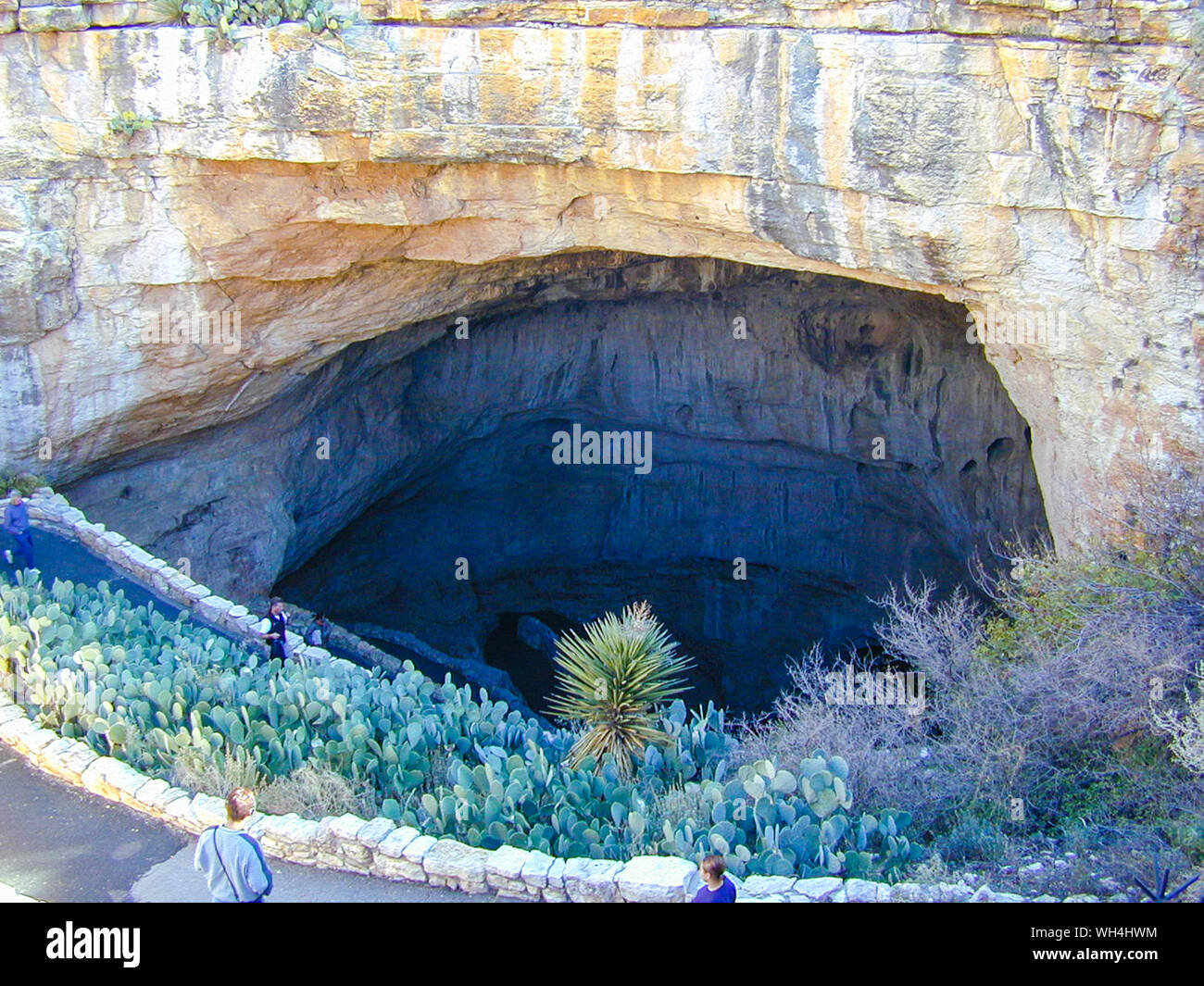 Hohe Betrachtungswinkel der Höhleneingang bei Carlsbad Caverns National Park Stockfoto