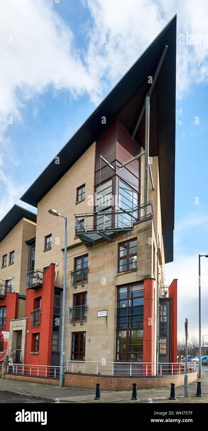 Die Architektur der neuen Gorbals Wohnimmobilien in Glasgow, Schottland, Großbritannien Stockfoto