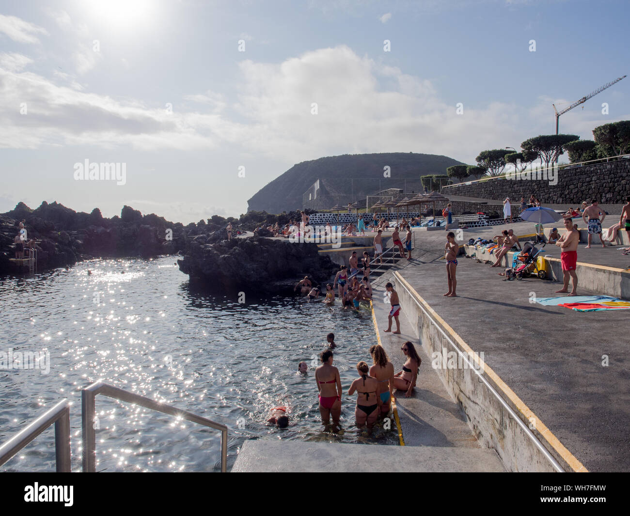 Poca das Frades, einem natürlichen Ocean Pool in Lisbon, Sao Jorge Island, Azoren Stockfoto