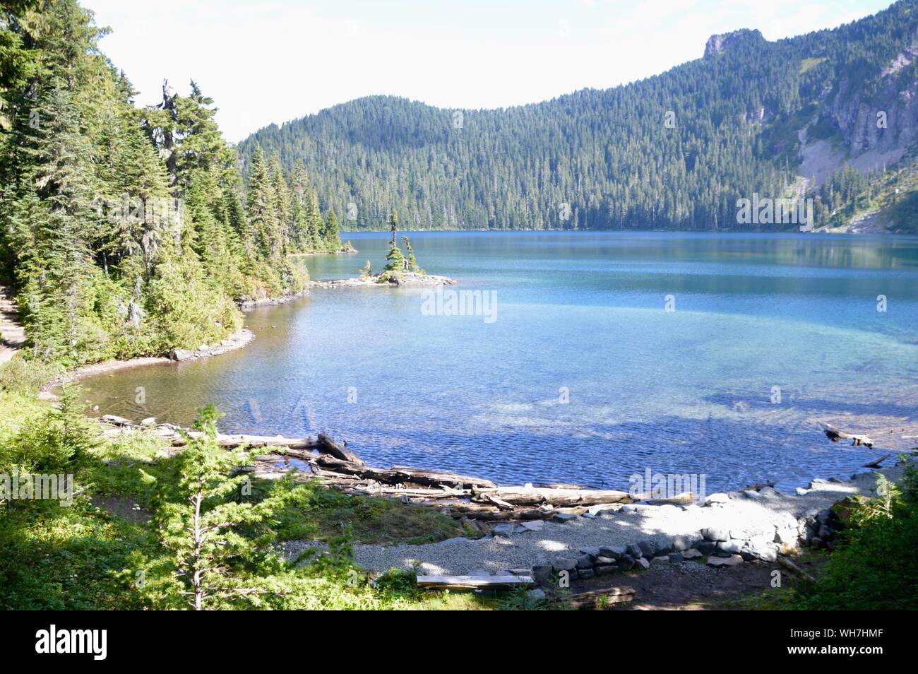 Mowich Lake im Mount Rainier National Park Stockfoto