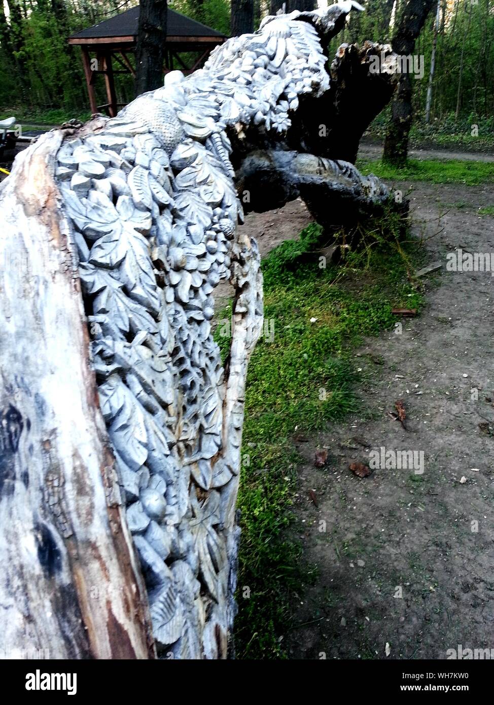 Holz- Kunst im Park Stockfoto