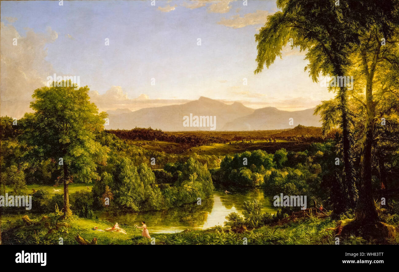 Thomas Cole, Blick auf den Catskill, Anfang Herbst, Landschaftsmalerei, 1836-1837 Stockfoto