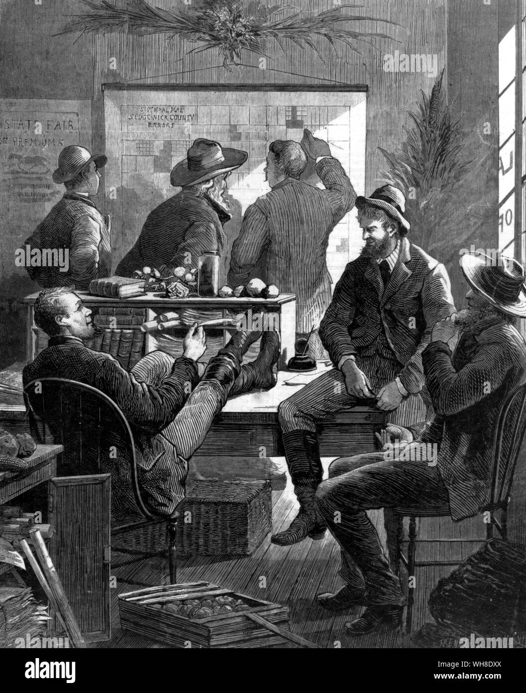 Der amerikanischen Geschichte: Ein Kansas Land Office 1874. . . . . Stockfoto