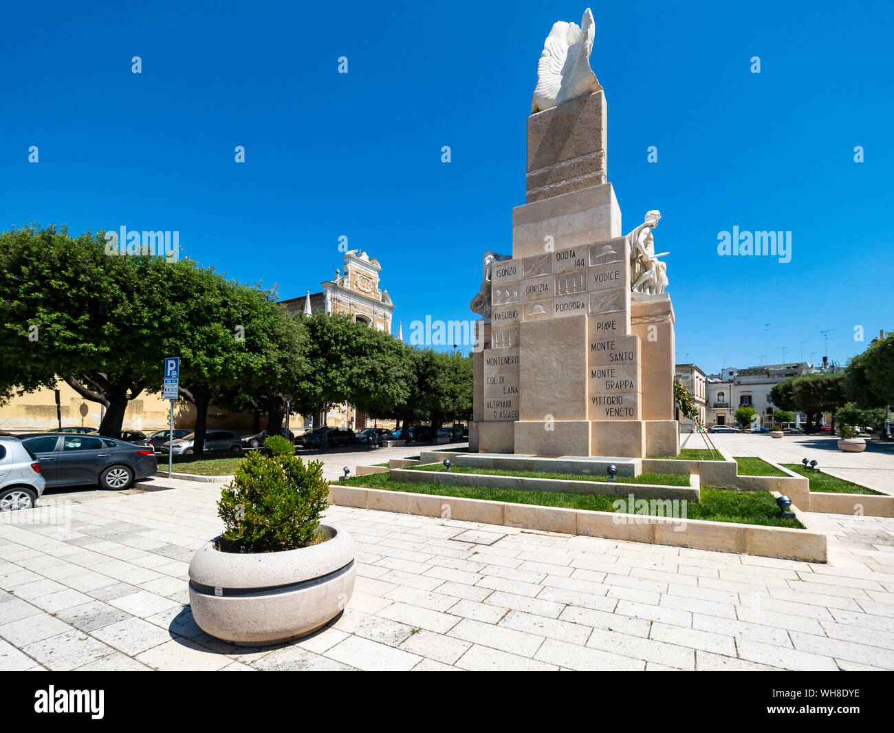 Kriegerdenkmal in Santa Teresa, Brindisi, Italien Stockfoto