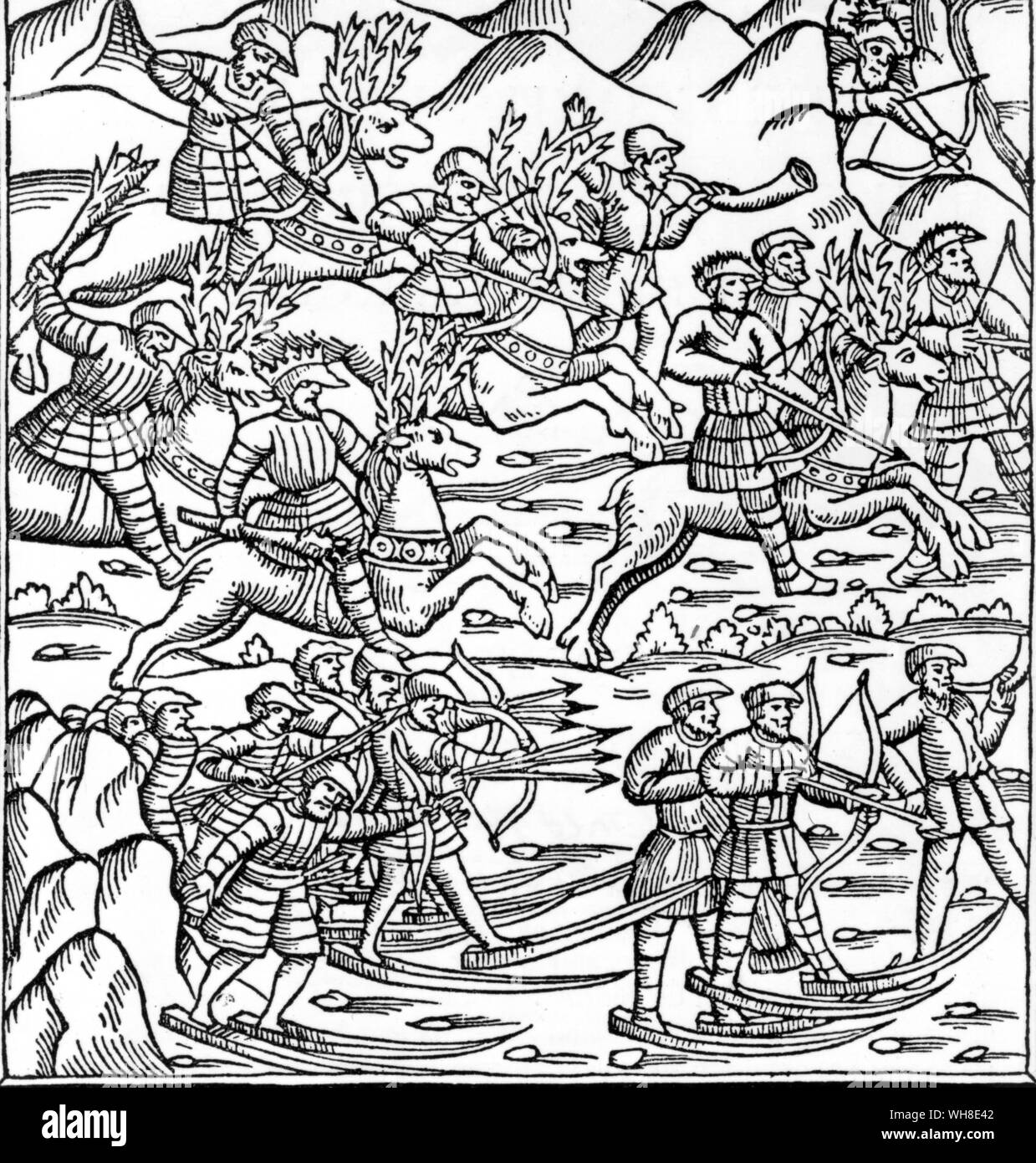 Geschichte der Goten und Vandalen, Schweden 1555 von Olaus Magnus (1490-1557). Die Öffnung der Welt von David göttliche, Seite 62. Stockfoto