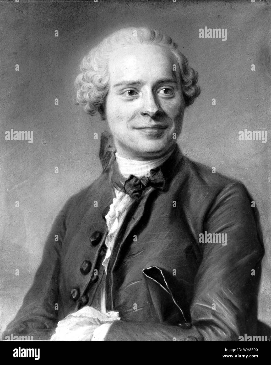 Jean Le Rond d'Alembert (1717-1783), französischer Mathematiker, encyclopedist und theoretische Physiker. Pastellfarben von Maurice Quentin de la Tour, (1704-1788), französische Rokoko Maler. . . Stockfoto