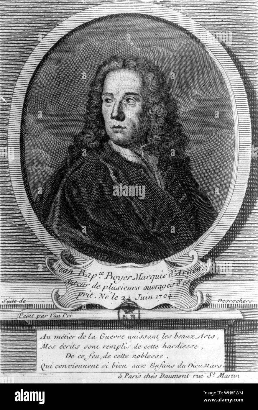 Jean Baptiste Marquis D'Argens (1703-1771). Französische politische Schriftsteller. Friedrich der Große von Nancy Mitford, Seite 124. Stockfoto