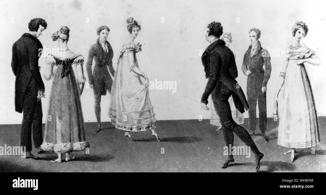 Tanzen im achtzehnten Jahrhundert. Ein Porträt von Jane Austen von David Cecil Seite 27. Stockfoto