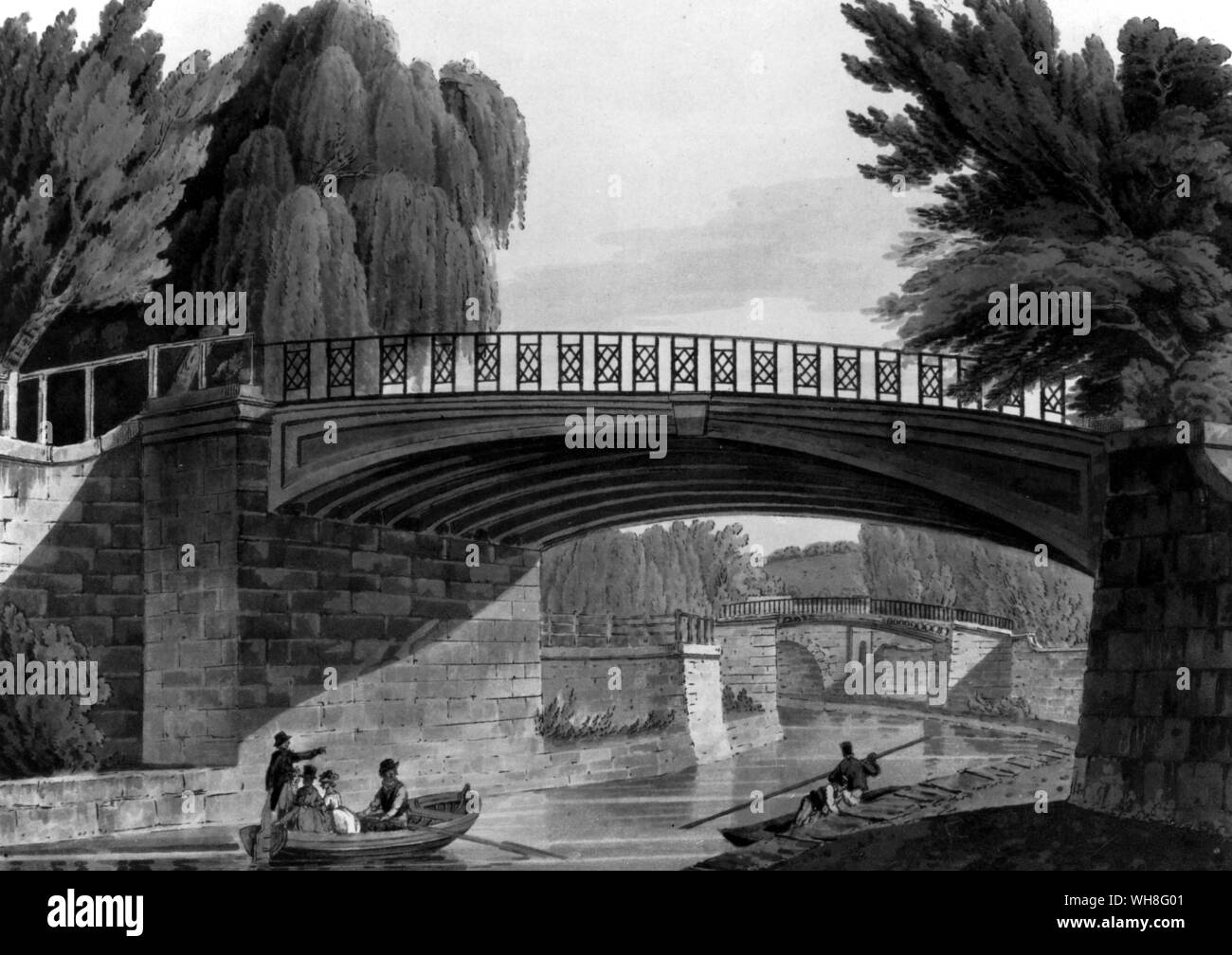 Die Brücken über den Kanal in Sydney Gardens, Badewanne. Ein Porträt von Jane Austen von David Cecil Seite 90. Stockfoto