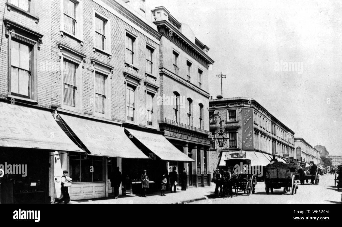 Old Brompton Road, Kensington, das Einkaufszentrum für Bolton Gardens. . Stockfoto