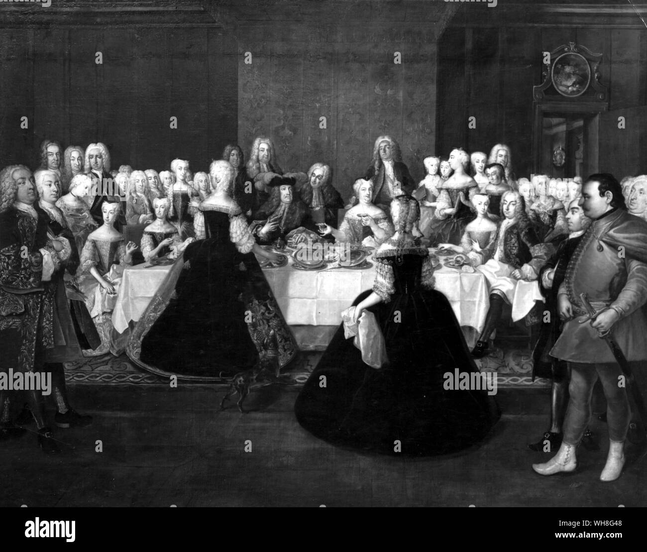 Der Kaiser Karl VI. (1685-1740) mit seiner Familie. Friedrich der Große von Nancy Mitford, Seite 90. Stockfoto