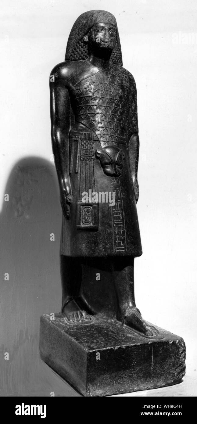 Aanem, Bruder der Königin Teje, Priester von Heliopolis, Zweiter Prophet des Amun. Von Tut-ench-Amun von Christiane Desroches Noblecourt, Seite 134. Stockfoto