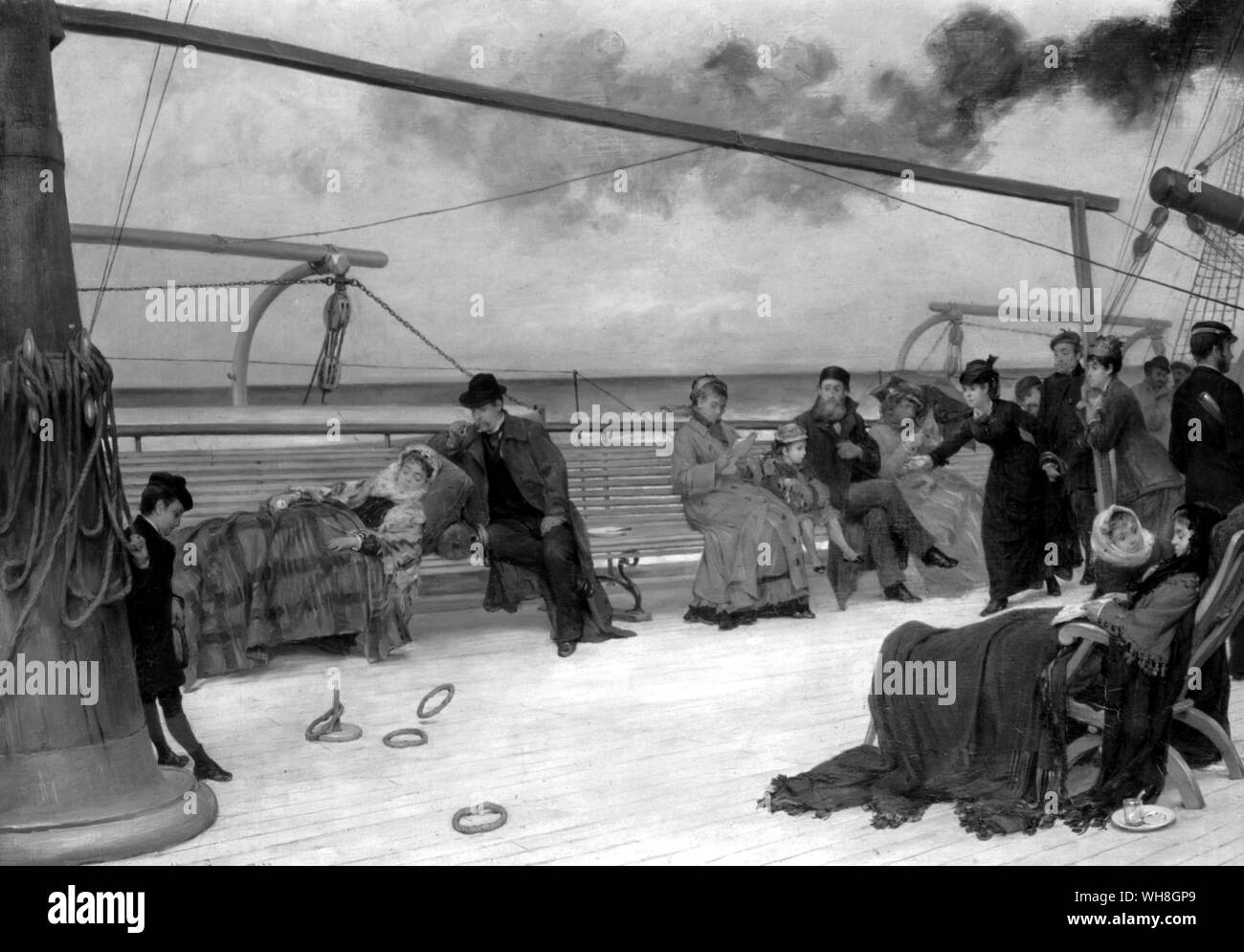 Auf Schiffen von Henry Bacon (1840-1912), US-amerikanischer Künstler. Stockfoto