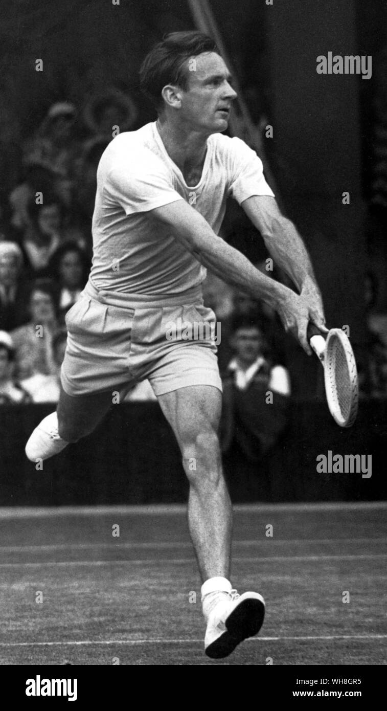 Geoff Brown, Wimbledon Finalist, 1946. Die Enzyklopädie von Tennis Seite 126. Stockfoto