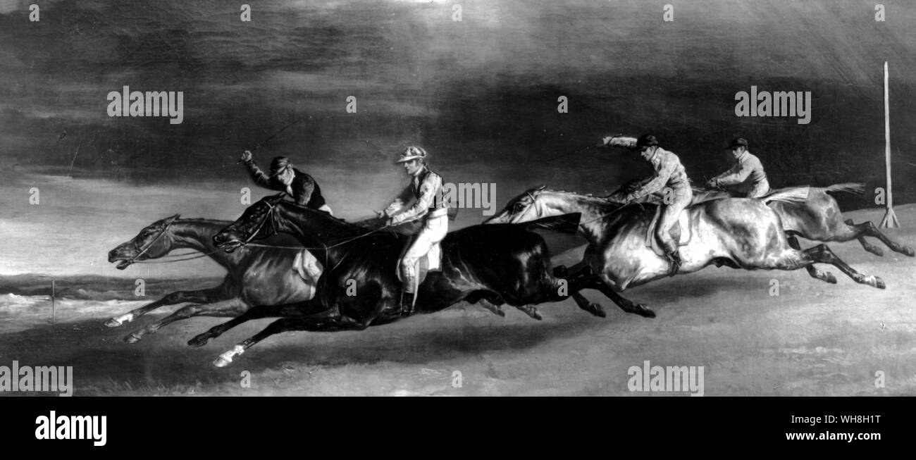 Das Pferd in der Kunst: Das Derby in Epsom, 1821, Gemälde von Théodore Géricault (1791-1824). Enzyklopädie des Pferdes Seite 65.. . . . Stockfoto