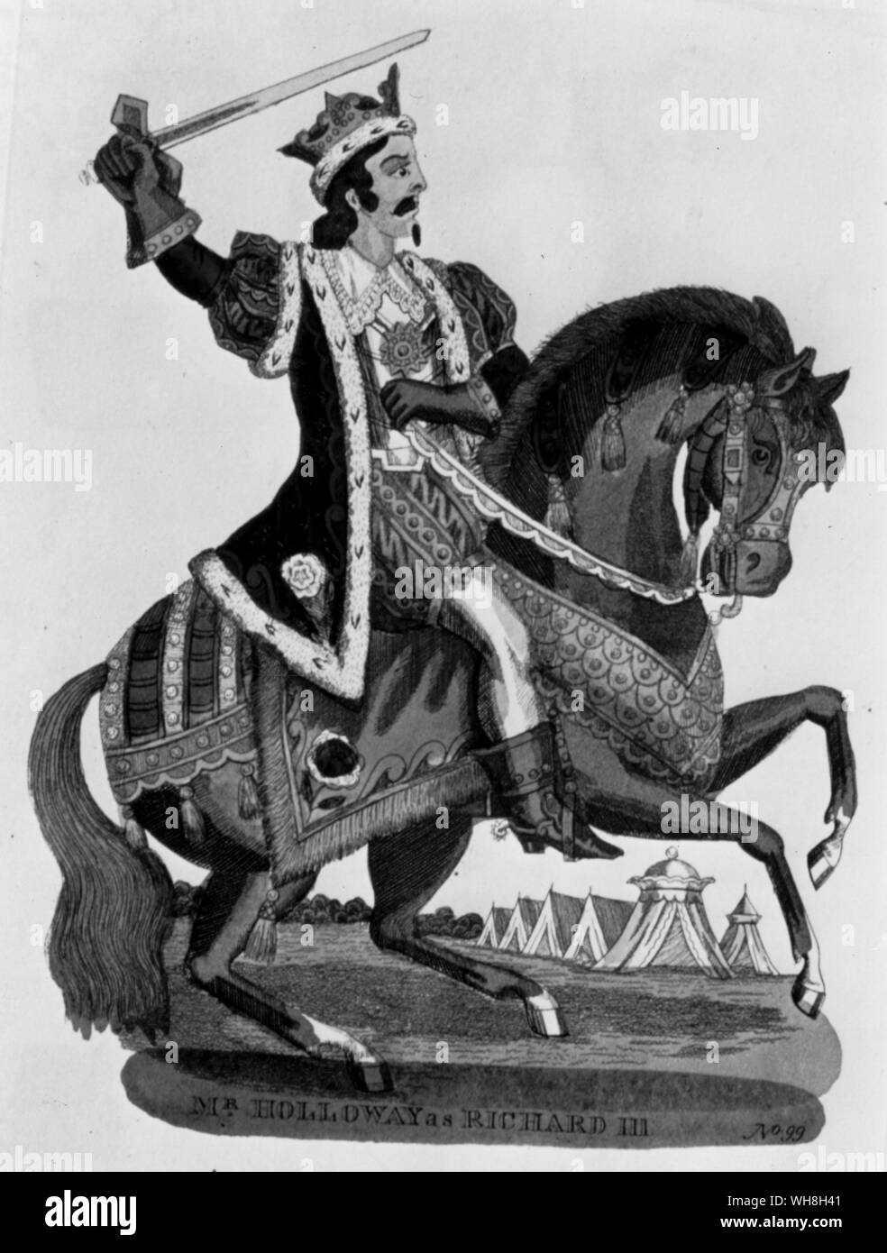Das Pferd auf die Bühne. James Holloway in eine Version von Richard III erfolgt bei Astley Amphitheater in London 1856. Von Enzyklopädie des Pferdes Seite 301. Stockfoto