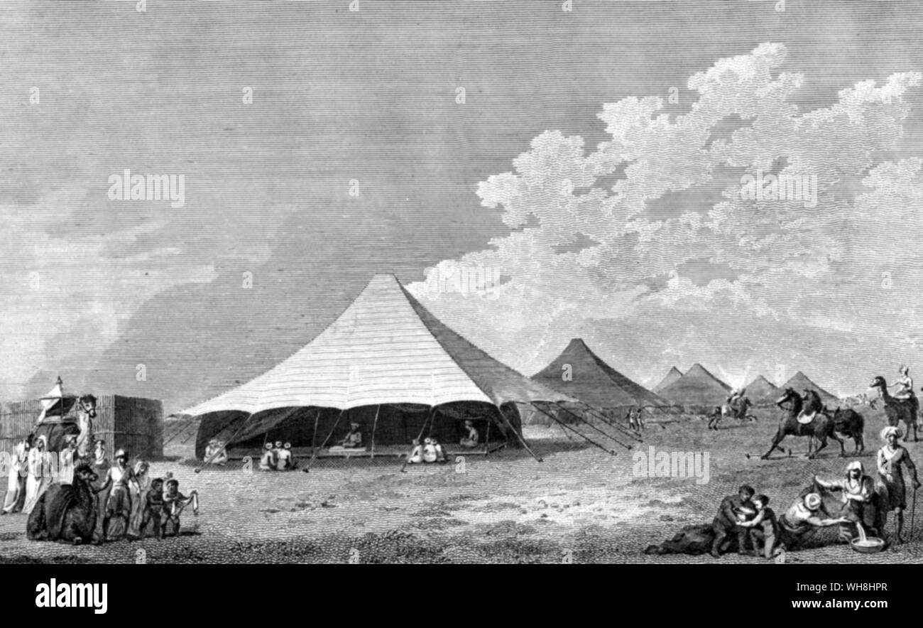 Die Mauren' Camp wo Mungo Park (1771-1806), schottischer African Explorer und Chirurg, für vier Monate gefangen gehalten wurde. Die African Adventure - eine Geschichte von Afrikas Entdecker von Timothy Severin, Seite 93. Stockfoto
