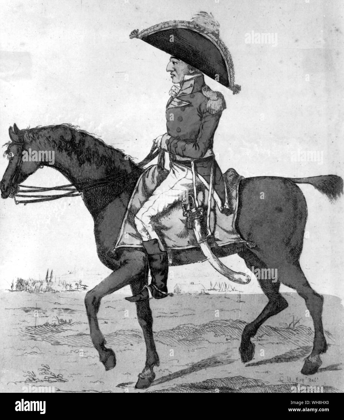 Lord Charles Somerset war der jüngere Sohn des fünften Herzog von Beaufort, der Meister des Pferdes gewesen war. Er erbte die Liebe und Verständnis für die Pferde und eine Persönlichkeit, die den kombinierten Arroganz der Weise, der Hass auf die Opposition, und eine gewisse Rücksichtslosigkeit der Methode. Diese Eigenschaften ermöglichten ihm, innerhalb von 10 Jahren, eine überraschende Verbesserung der Halb-gezüchtet, Kapern und seine Racing. Die eine war nie wieder so gut nach seiner Zeit. Die anderen erst in den 1880er Jahren. Die Geschichte der Pferderennen von Roger Longrigg, Seite 258. Stockfoto