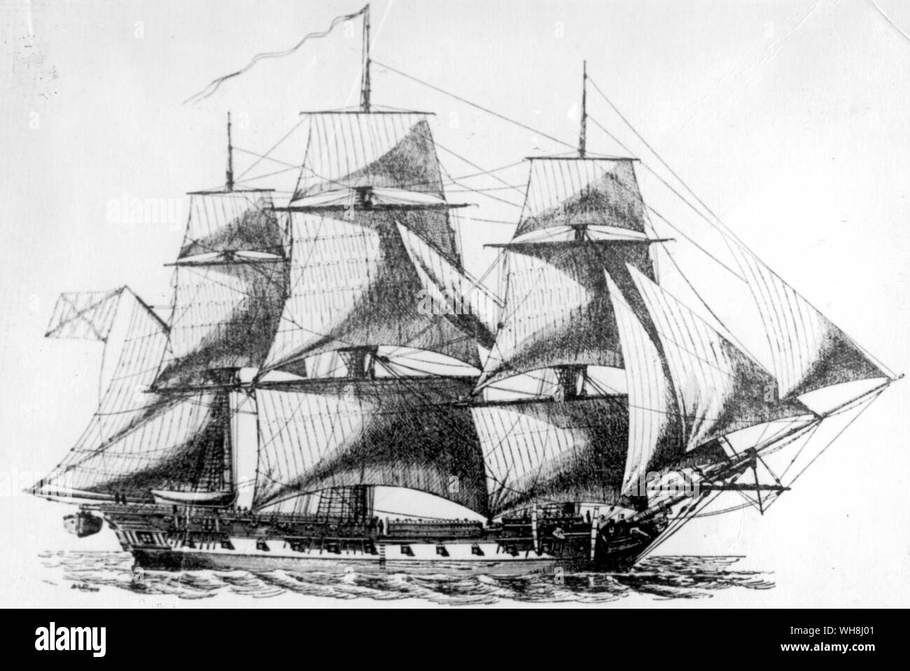 Die Wostok, mit denen Fabian Gottlieb von Bellingshausen Antarktis im Jahr 1820 erkundet werden. Antarktis: Der letzte Kontinent, der von Ian Cameron, Seite 78. . Stockfoto