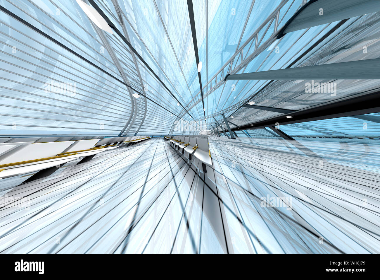 Architektur Visualisierung eines Flughafens, 3D-Rendering Stockfoto