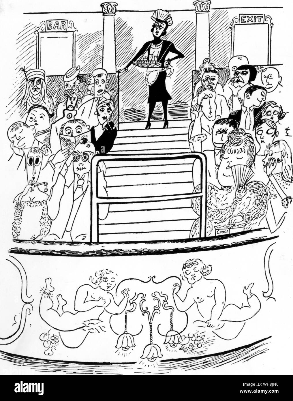 Zeichnung von Edward Burra von ABC des Theaters Stockfoto