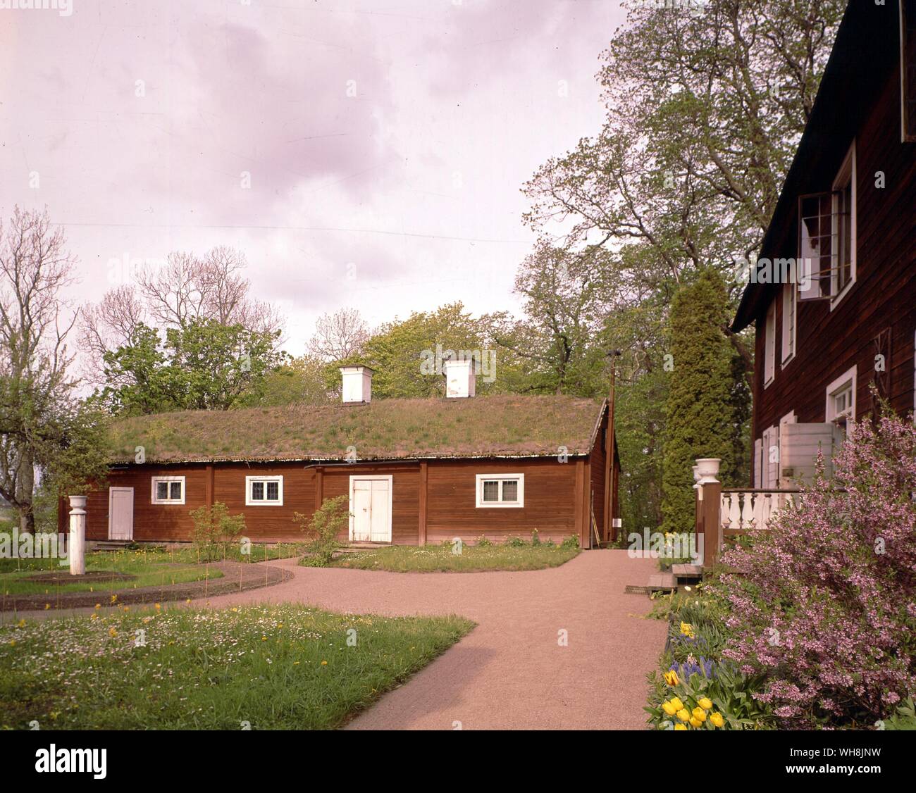 Carl von Linné Immobilien gegenüber der ursprünglichen Haus Uppsala Schweden Loking. . Stockfoto
