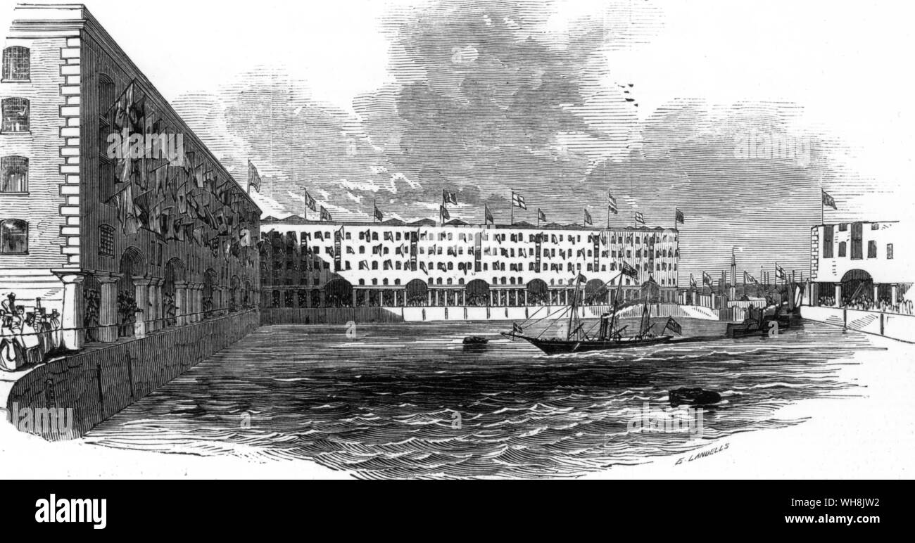 Prince Albert besucht Liverpool Docks 1846 Stockfoto