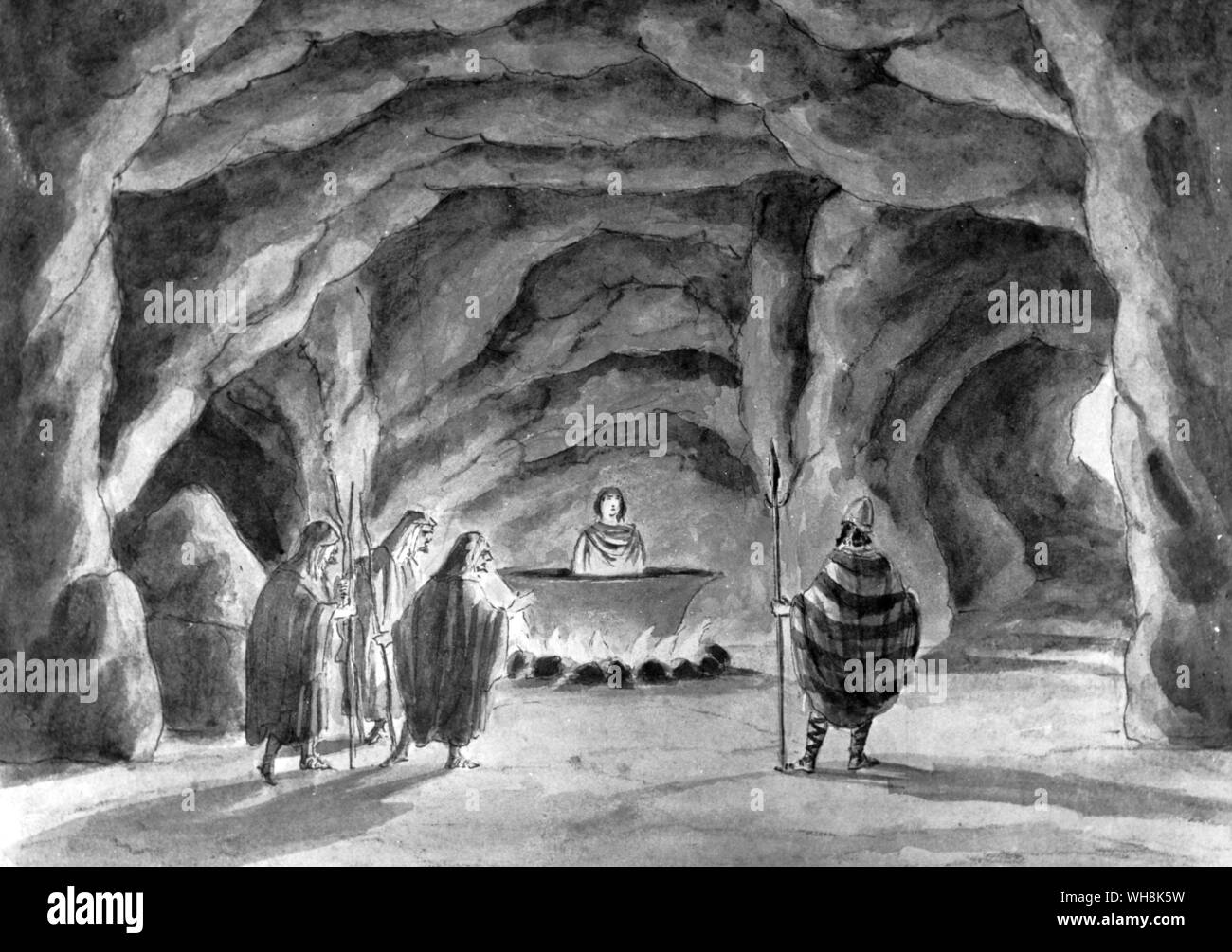 Grube von Acheron Macbeth Charles Kean Produktion Stockfoto