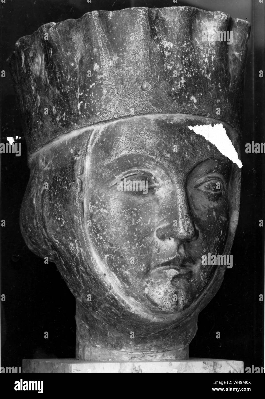 Anfang 13. Jahrhundert französischer Kopf, die Qualitäten der schönen Königin Eleonore von Provence Stockfoto