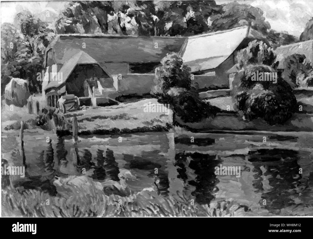 Die Scheune durch den Teich nach Künstler Duncan Grant 1910 Stockfoto