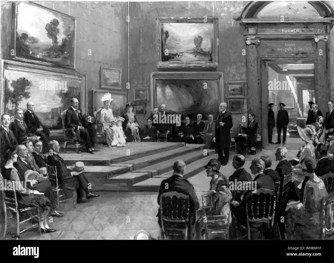 Die Eröffnung der modernen Außen- und Sargent Galerien unter Duveen's Geschenke für die Tate Gallery, bemalt von Sir John Lavery Stockfoto