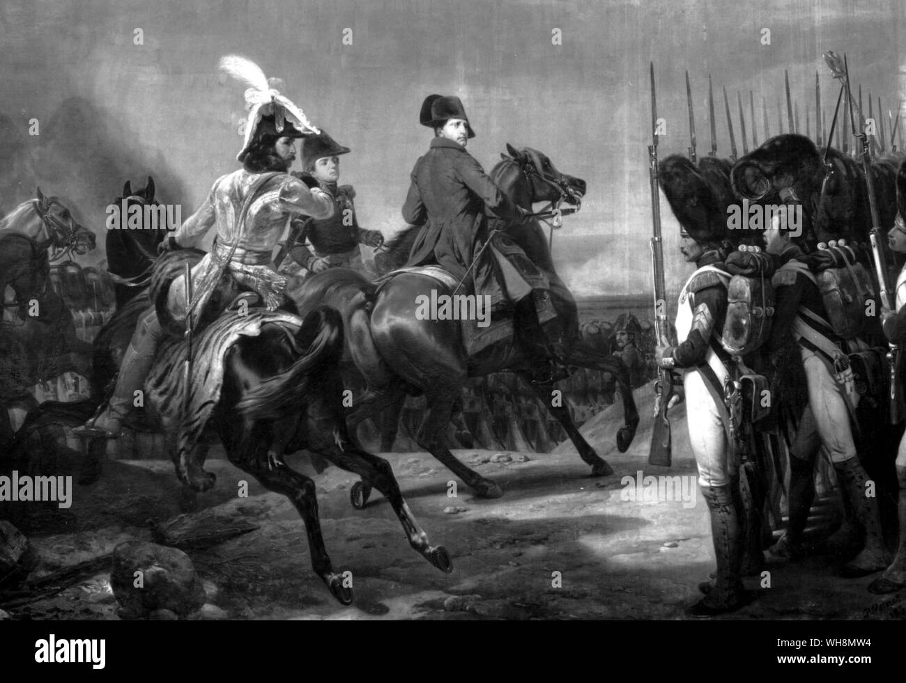 Bonaparte in der Schlacht von Jena, 14. Oktober 1806, wie romantisch durch den Maler Horace Vernet visualisiert. Musée de Versailles. Foto: Musees Nationaux Stockfoto