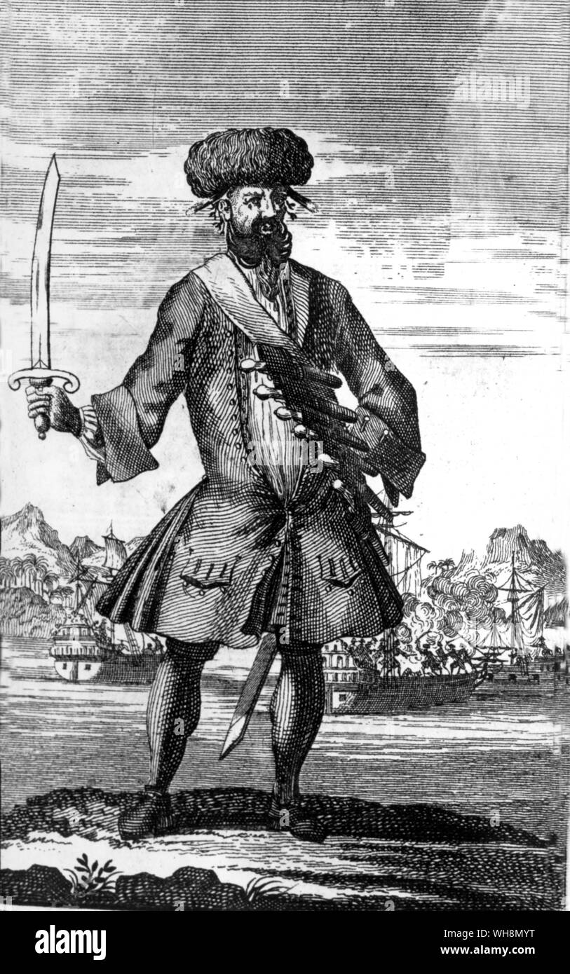 Edward Teach Blackbeard Pirat Stockfoto