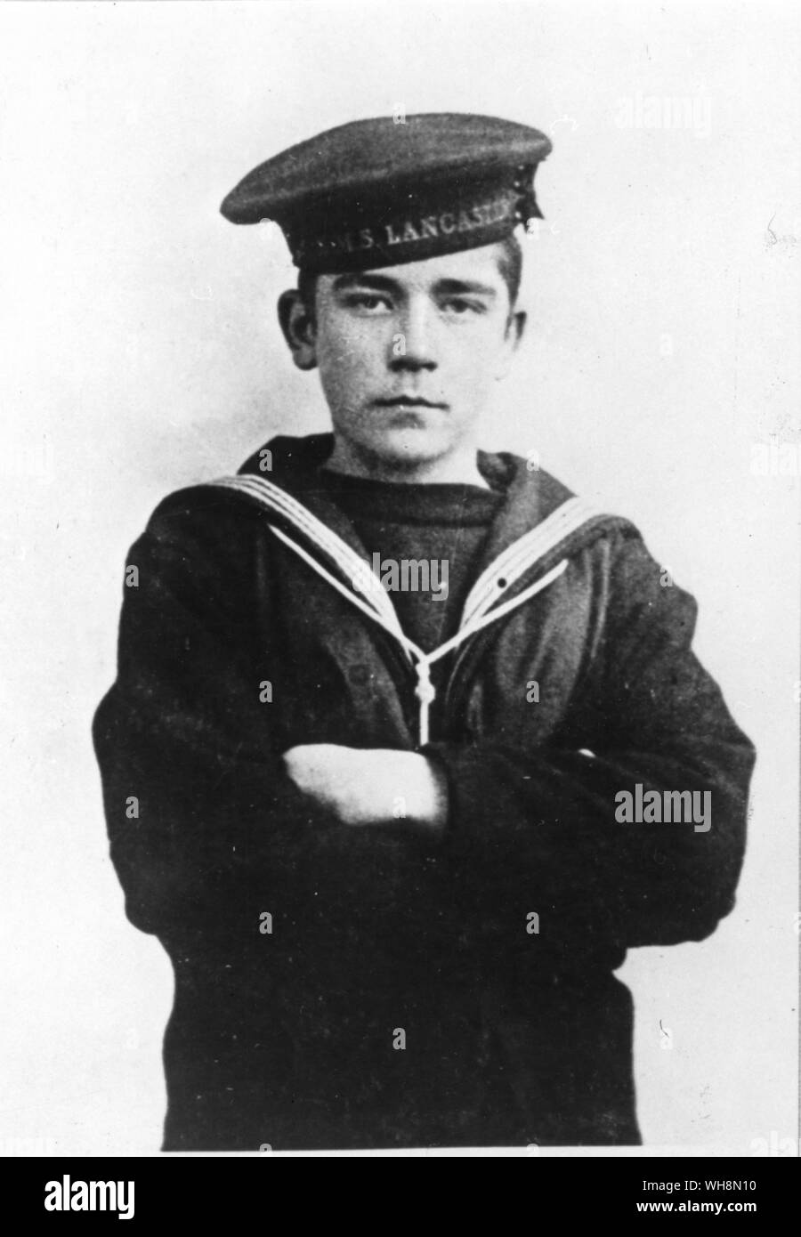 Der junge Held der Schlacht von Jütland John Travers Cornwell, der zweite jüngste Sieger der Victoria Cross. Er diente als Anblick setter auf der HMS Chester und obwohl tödlich verwundet er auf seinem Posten blieb wartende Aufträge Stockfoto