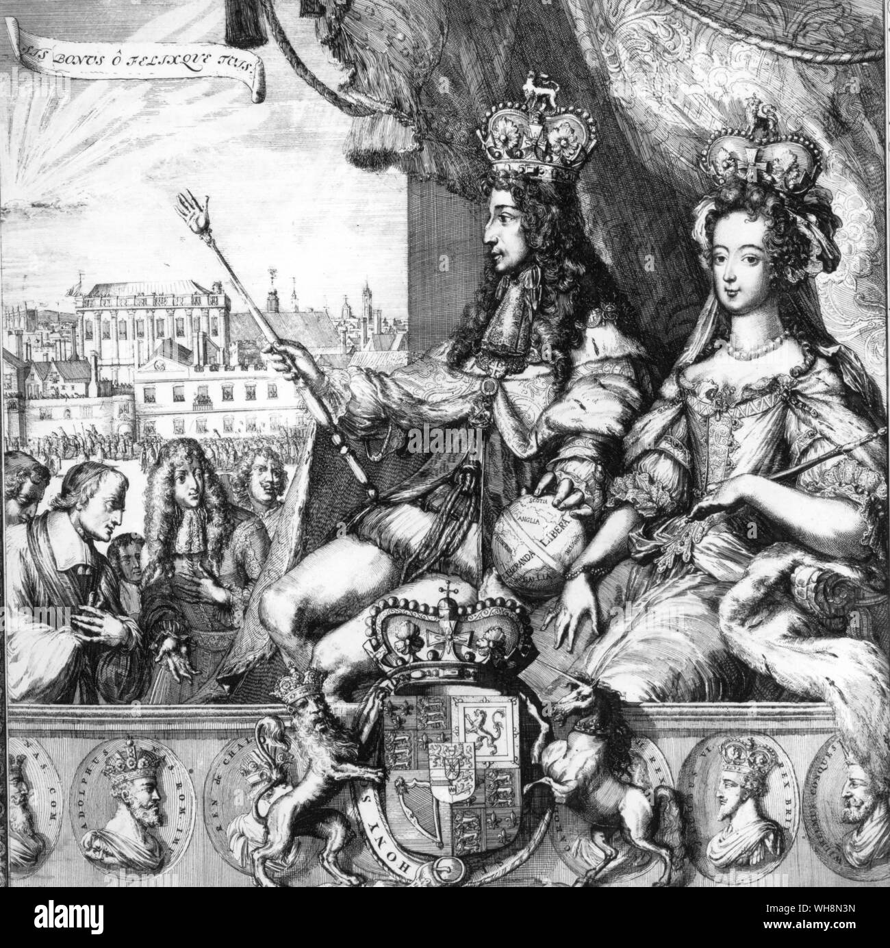 Nachfolger auf den Thron von James II abgebrochen wurden, seine Tochter Maria II. und ihr Ehemann Wilhelm von Orange Stockfoto