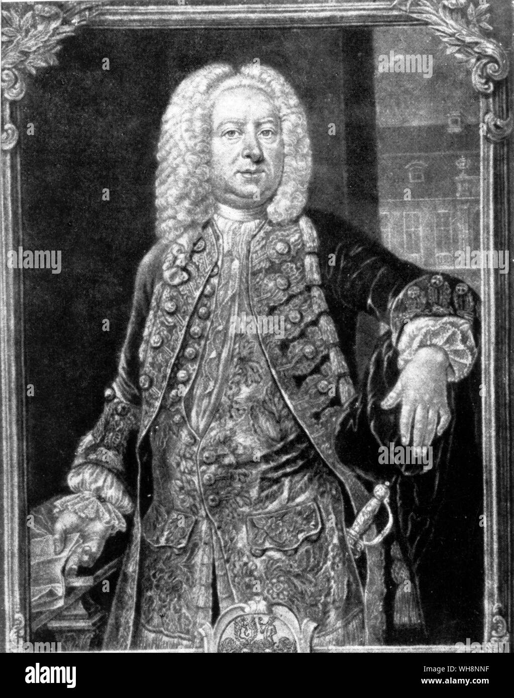 Friedrich der Große Kanzler, Samuel von Cocceji. Stich von J.J.Heuret Stockfoto