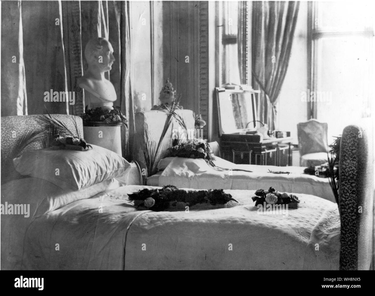 Das blaue Zimmer im Windsor, wo der Prinzgemahl Prinz Albert starb Stockfoto