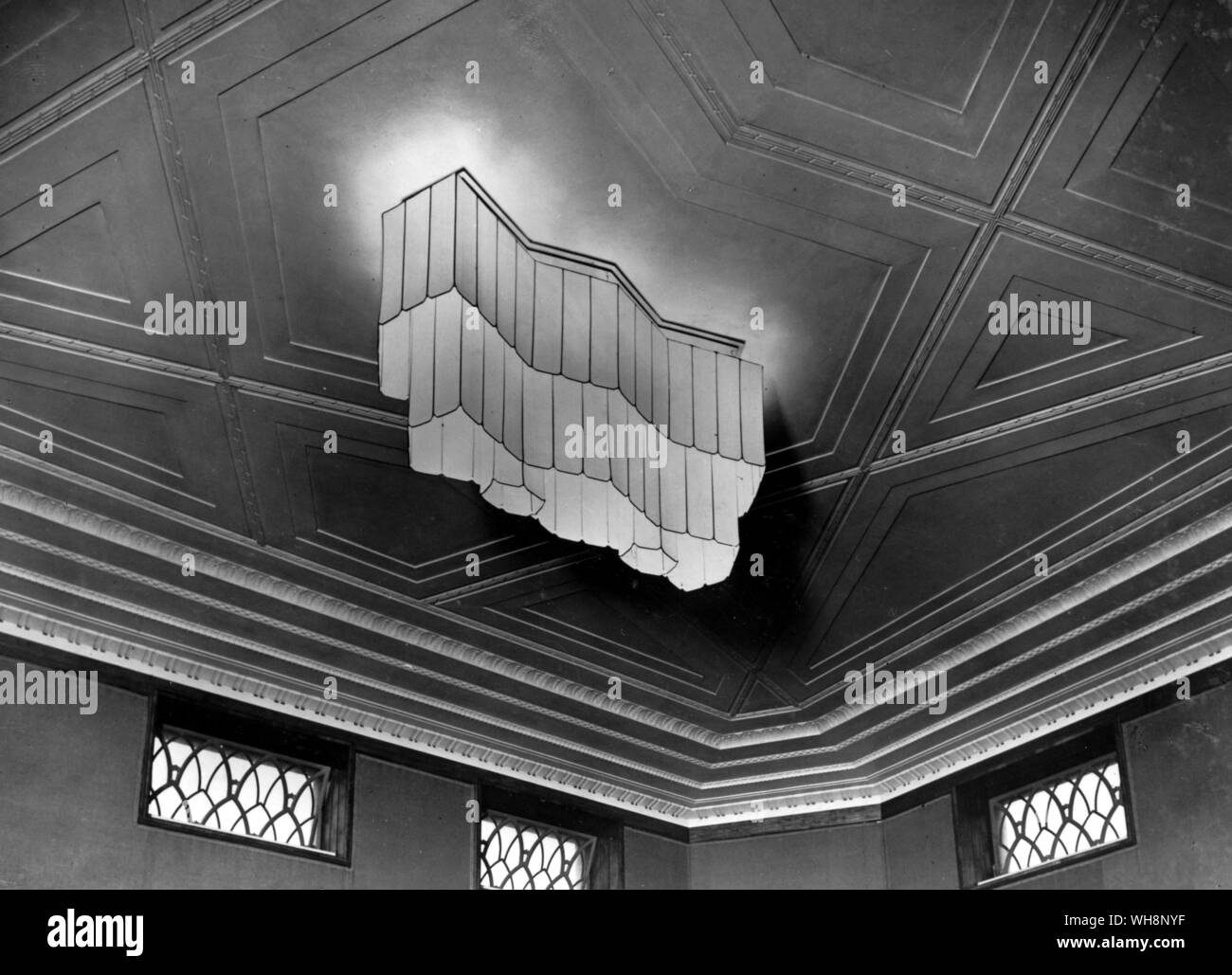 Zentrum Deckenbeleuchtung der Vorsitzende Zimmer 55 Broadway 1929 Stockfoto