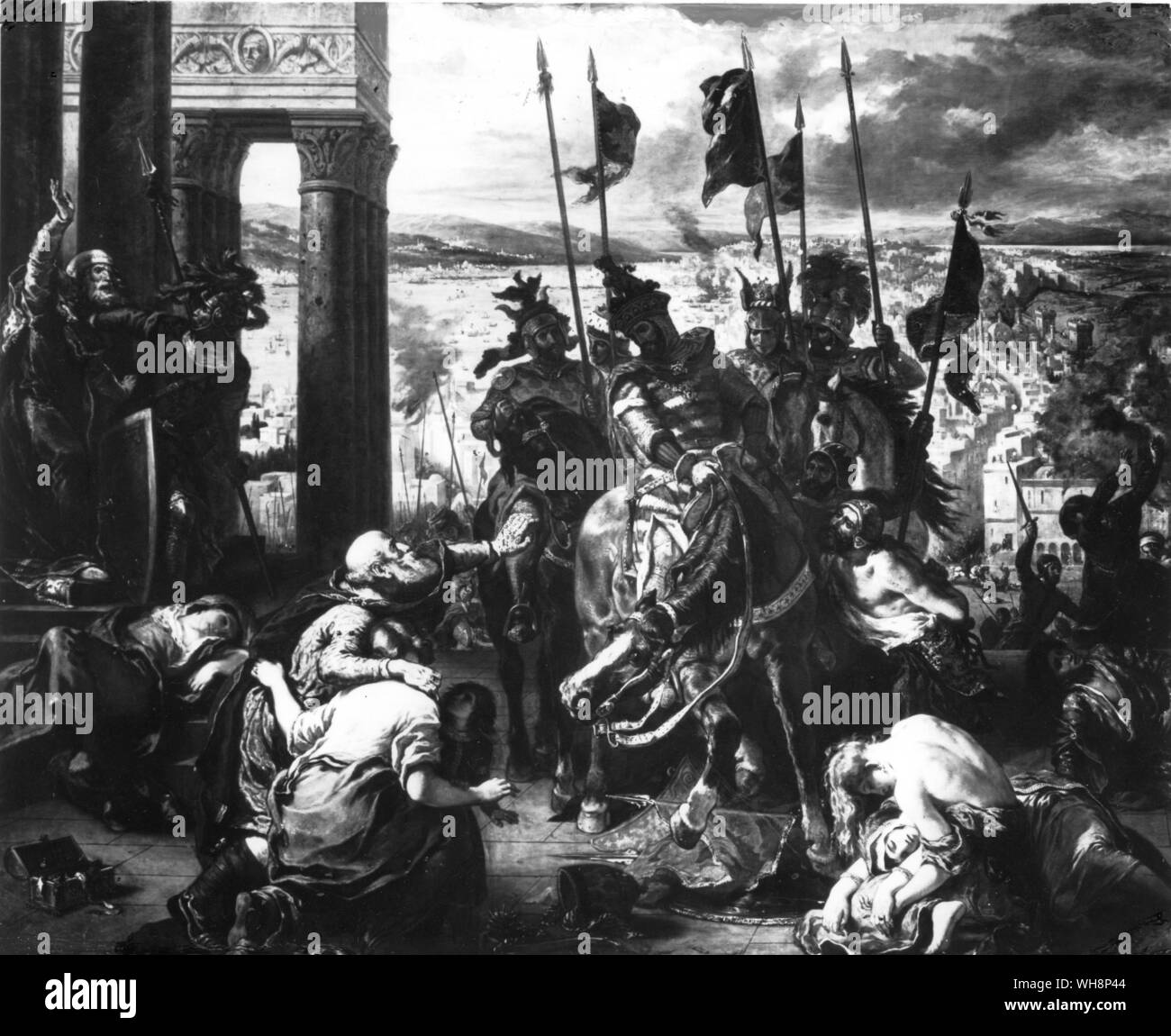 Storming Kreuzfahrer Konstantinopel, von Delacroix 1798-1863 Stockfoto