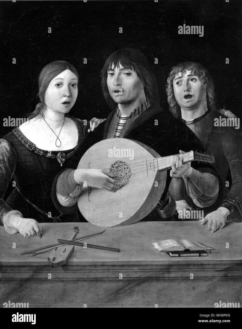 Sängerinnen und Sänger des fünfzehnten Jahrhunderts. Stockfoto