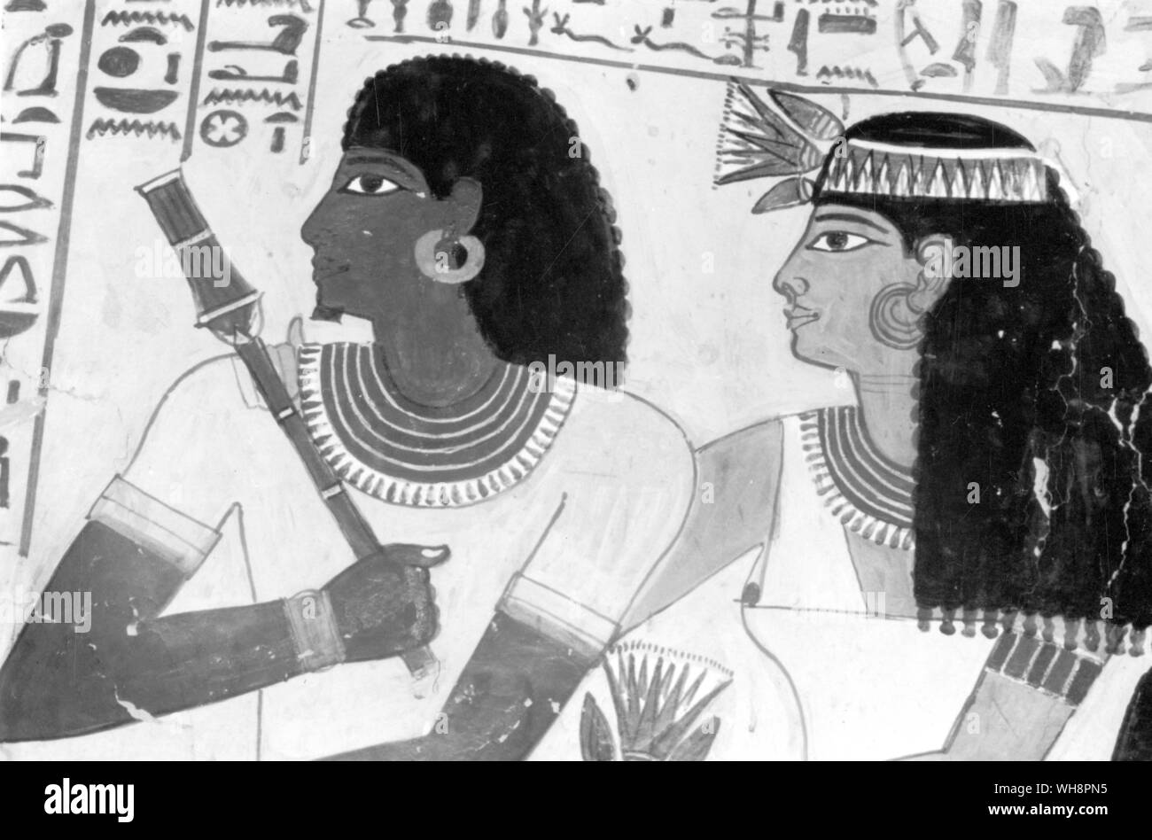 Die auf mit seiner Frau gesegnet. Grab Malerei, Ägypten. Stockfoto