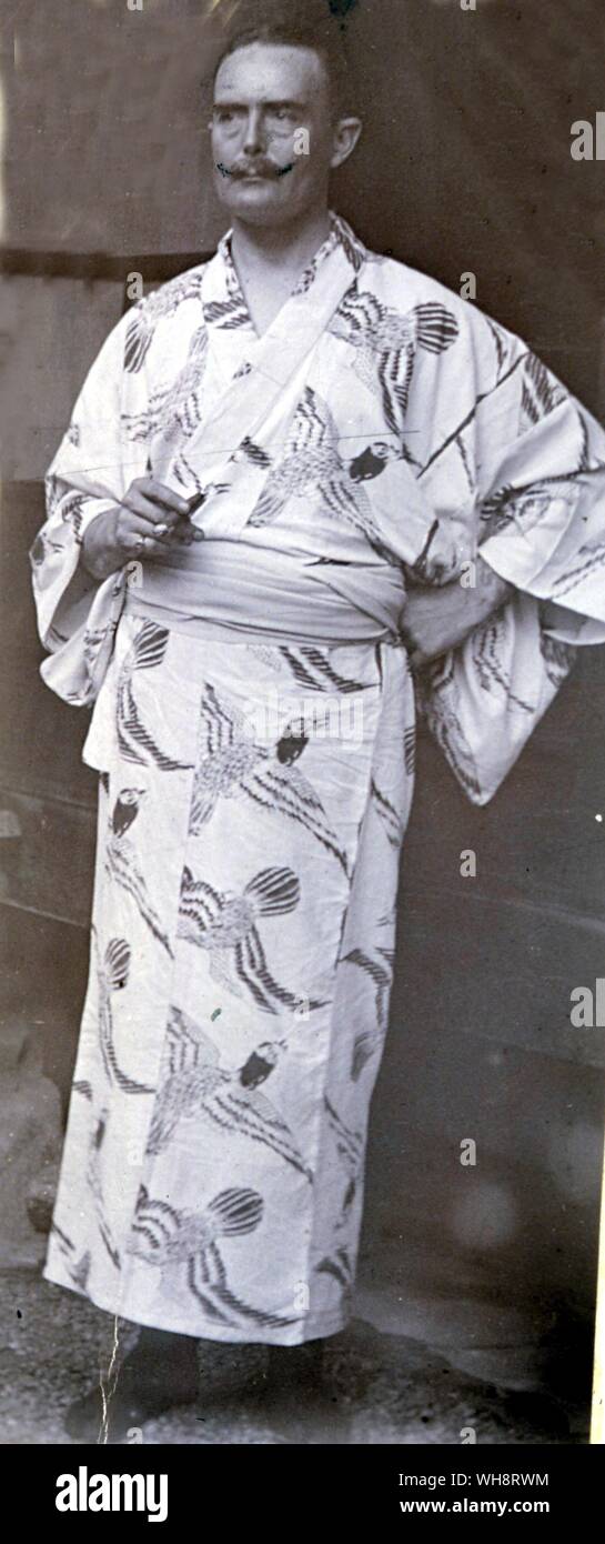 Richard Gordon-Smith in japanischen Gewand. 1900. Stockfoto