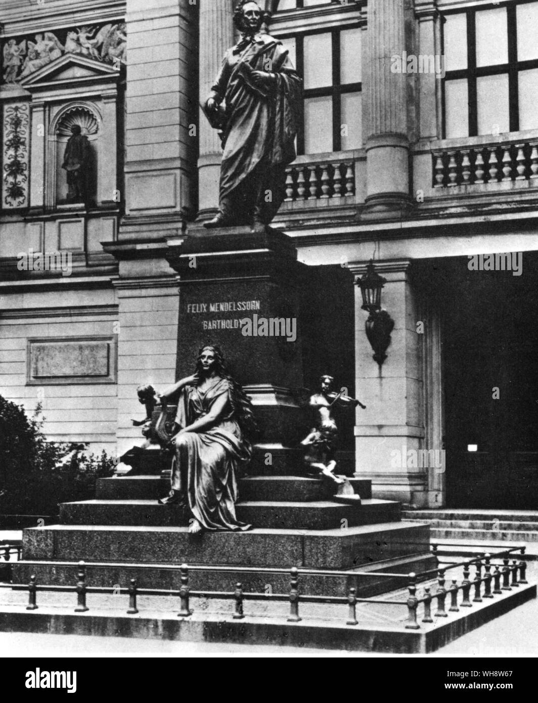 Statue von Felix Mendelssohn in Leipzig zerstört 1936 durch die Nazis Stockfoto