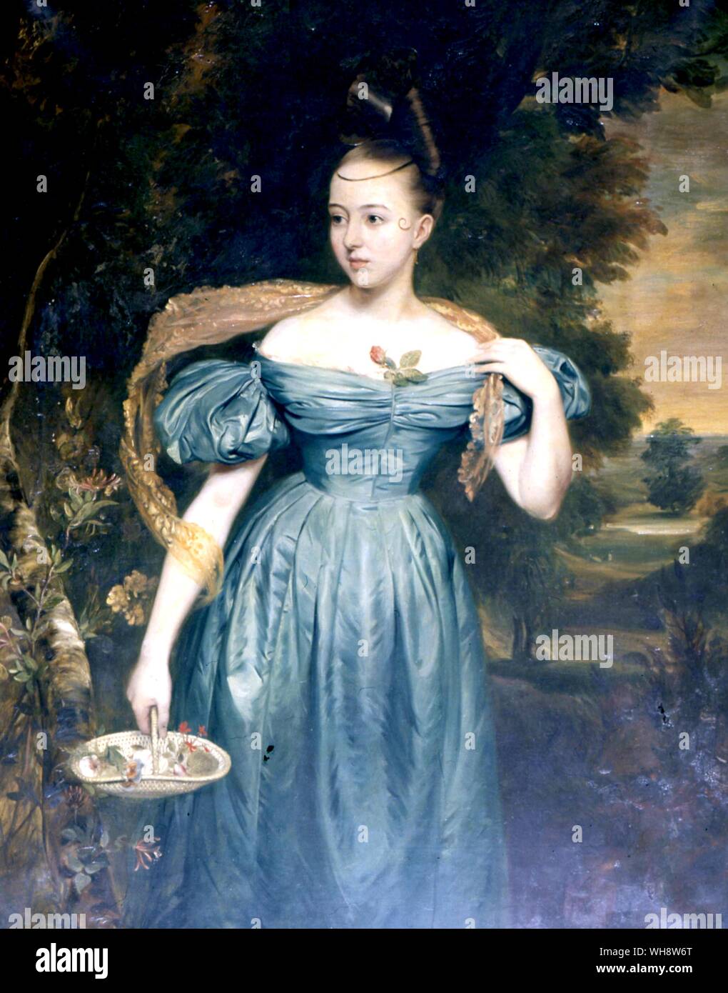Clara Novello im Alter von 15 Jahren. englische Sopranistin (Gräfin Gigiliucci) ein Ölgemälde von ihrem Bruder Edward 1833 gemalt, als er 20 war, Stockfoto