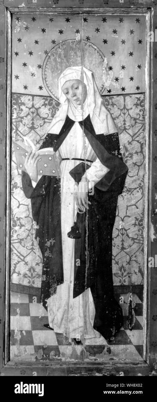 Die hl. Birgitta von Vadstena, ein Retabel aus Salem Kirche, Sodermanland Stockfoto