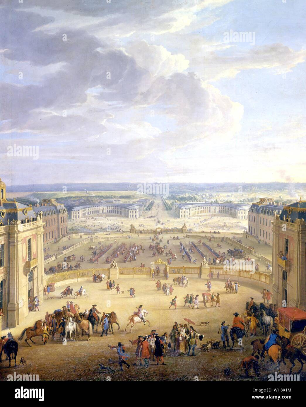 Blick auf die Ställe aus der Mitte der Chambre du Roi - von Jean-Baptiste Martin, um 1690 Stockfoto
